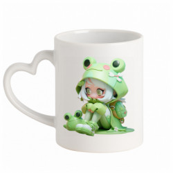 Кружка з ручкою у вигляді серця Дівчинка-жабка