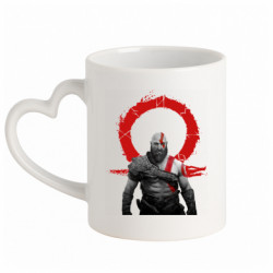 Кружка з ручкою у вигляді серця God of War Kratos Game