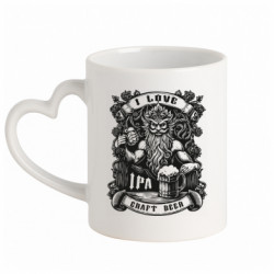 Кружка с ручкой в виде сердца I love craft beer - FATLINE Кружка с ручкой в виде сердца I love craft beer