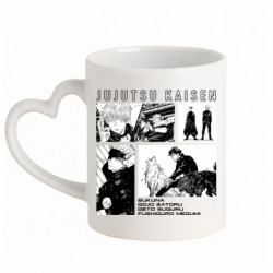Кружка с ручкой в виде сердца Jujutsu Kaisen - FATLINE Кружка с ручкой в виде сердца Jujutsu Kaisen