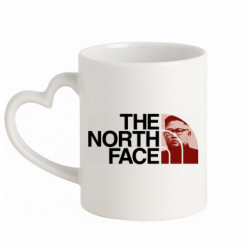 Кружка с ручкой в виде сердца Ким Чен Ын норд фейс - FATLINE Кружка с ручкой в виде сердца Ким Чен Ын норд фейс