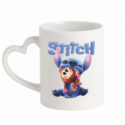 Кружка с ручкой в виде сердца Лило и стич фильм - FATLINE Кружка с ручкой в виде сердца Лило и стич фильм