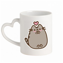 Кружка с ручкой в виде сердца Love Pusheen