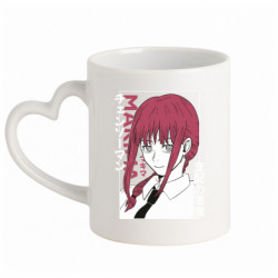 Кружка с ручкой в виде сердца Makima anime