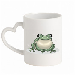 Кружка с ручкой в виде сердца Мила лягушка - FATLINE Кружка с ручкой в виде сердца Мила лягушка
