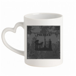 Кружка с ручкой в виде сердца Полтава Old School - FATLINE Кружка с ручкой в виде сердца Полтава Old School