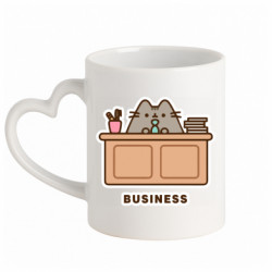 Кружка з ручкою у вигляді серця Pusheen Business