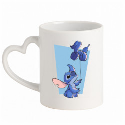 Кружка з ручкою у вигляді серця Стіч з кулькою - FATLINE Кружка з ручкою у вигляді серця Стіч з кулькою