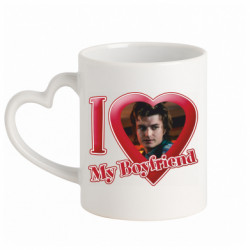 Кружка с ручкой в виде сердца I love my boyfriend Steve - FATLINE Кружка с ручкой в виде сердца I love my boyfriend Steve