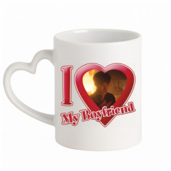 Кружка з ручкою у вигляді серця Я люблю свого хлопця Вілла Баєрса