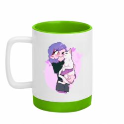 Кружка цветная с силиконовым дном 320ml Эмити с котом - FATLINE Кружка цветная с силиконовым дном 320ml Эмити с котом