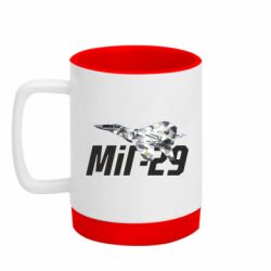 Кружка цветная с силиконовым дном 320ml Истребитель Миг-29 - FATLINE Кружка цветная с силиконовым дном 320ml Истребитель Миг-29