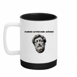 Кружка с силиконовым дном Академический режим выживания: активирован - FATLINE Кружка с силиконовым дном Академический режим выживания: активирован