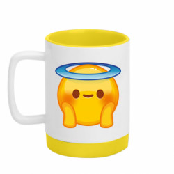 Кружка с силиконовым дном Angel emoji - FATLINE Кружка с силиконовым дном Angel emoji