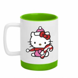 Кухоль з силіконовим дном Christmas Kitty with candy - FATLINE Кухоль з силіконовим дном Christmas Kitty with candy