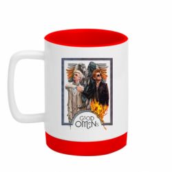 Кружка с силиконовым дном Crowley and Aziraphale Good Omens - FATLINE Кружка с силиконовым дном Crowley and Aziraphale Good Omens