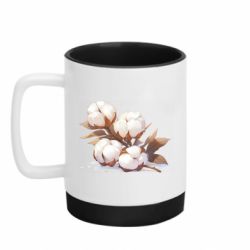 Кружка с силиконовым дном Веточка хлопка - FATLINE Кружка с силиконовым дном Веточка хлопка