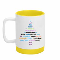 Кружка с силиконовым дном Код Новогодняя Елка - FATLINE Кружка с силиконовым дном Код Новогодняя Елка