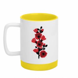 Кружка с силиконовым дном Мальвы - FATLINE Кружка с силиконовым дном Мальвы