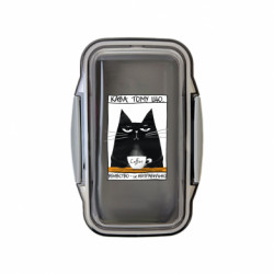 Ланч бокс Leo Чорний кіт з чашкою кави - FATLINE Ланч бокс Leo Чорний кіт з чашкою кави