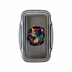 Ланч бокс Leo Кіт в квітах - FATLINE Ланч бокс Leo Кіт в квітах