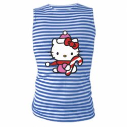 Майка-тільняшка Christmas Kitty with candy - FATLINE Майка-тільняшка Christmas Kitty with candy