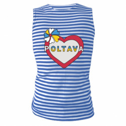 Майка-тельняшка Полтава, цветок и сердце. - FATLINE Майка-тельняшка Полтава, цветок и сердце.
