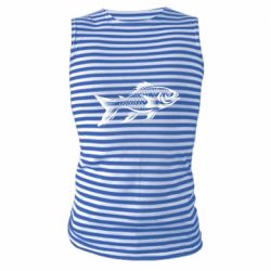 Майка-тельняшка рыба силуэт - FATLINE Майка-тельняшка рыба силуэт