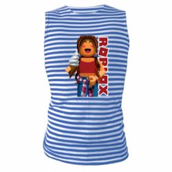 Майка-тельняшка Роблокс девочка. - FATLINE Майка-тельняшка Роблокс девочка.