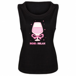 Женская майка Розовый релакс в бокале - FATLINE Женская майка Розовый релакс в бокале