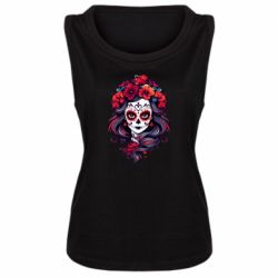 Женская майка Украинка ведьма череп венок - FATLINE Женская майка Украинка ведьма череп венок