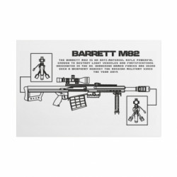 Металлическая табличка Barrett M82 - FATLINE Металлическая табличка Barrett M82