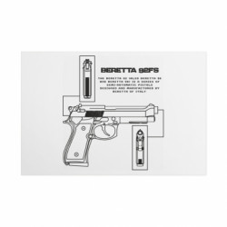 Металлическая табличка Beretta 92FS - FATLINE Металлическая табличка Beretta 92FS