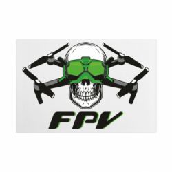 Металлическая табличка FPV drone skull - FATLINE Металлическая табличка FPV drone skull