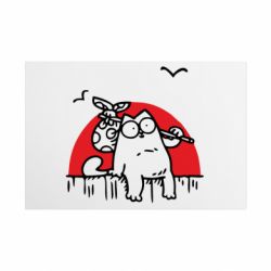 Металлическая табличка Кот Саймона на фоне заката - FATLINE Металлическая табличка Кот Саймона на фоне заката