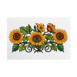 Металлическая табличка Имитация вышивки подсолнушки - FATLINE Металлическая табличка Имитация вышивки подсолнушки
