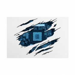 Металлическая табличка Motherboard through the T-Shirt - FATLINE Металлическая табличка Motherboard through the T-Shirt