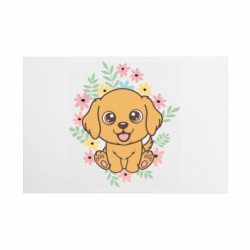 Металлическая табличка Собака флорист в цветках - FATLINE Металлическая табличка Собака флорист в цветках