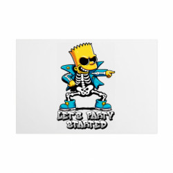 Металлическая табличка начнем вечеринку. Барт Симпсон - FATLINE Металлическая табличка начнем вечеринку. Барт Симпсон