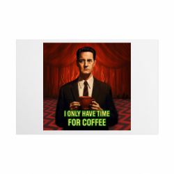 Металева табличка Твін Пікс Агент Дейл Купер з кавою - FATLINE Металева табличка Твін Пікс Агент Дейл Купер з кавою