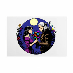 Металлическая табличка Ведьмак Геральт и Йеннифер - FATLINE Металлическая табличка Ведьмак Геральт и Йеннифер