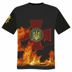 Мужская 3D футболка Нацгвардія Вогонь - FATLINE Мужская 3D футболка Нацгвардія Вогонь