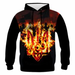 Чоловіча 3D худі Вогняний герб України