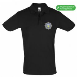 Мужская черная футболка поло (XL) МВС України  - FATLINE