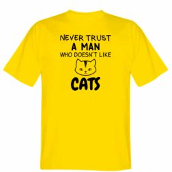 Мужская футболка Stedman Не любит котов - не доверяй - FATLINE Мужская футболка Stedman Не любит котов - не доверяй