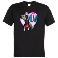 Мужская футболка  с V-образным вырезом Мотанка - I love NLAW