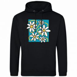 Мужская худи Ромашки на голубом - FATLINE Мужская худи Ромашки на голубом