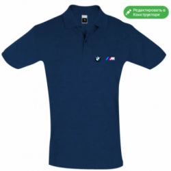 Мужская темно-синяя футболка поло (XL) BMW M  - FATLINE