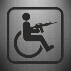 Наклейка Человек с инвалидностью М16 рамка - FATLINE Наклейка Человек с инвалидностью М16 рамка