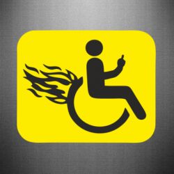 Наклейка Быстрый человек с инвалидностью - FATLINE Наклейка Быстрый человек с инвалидностью